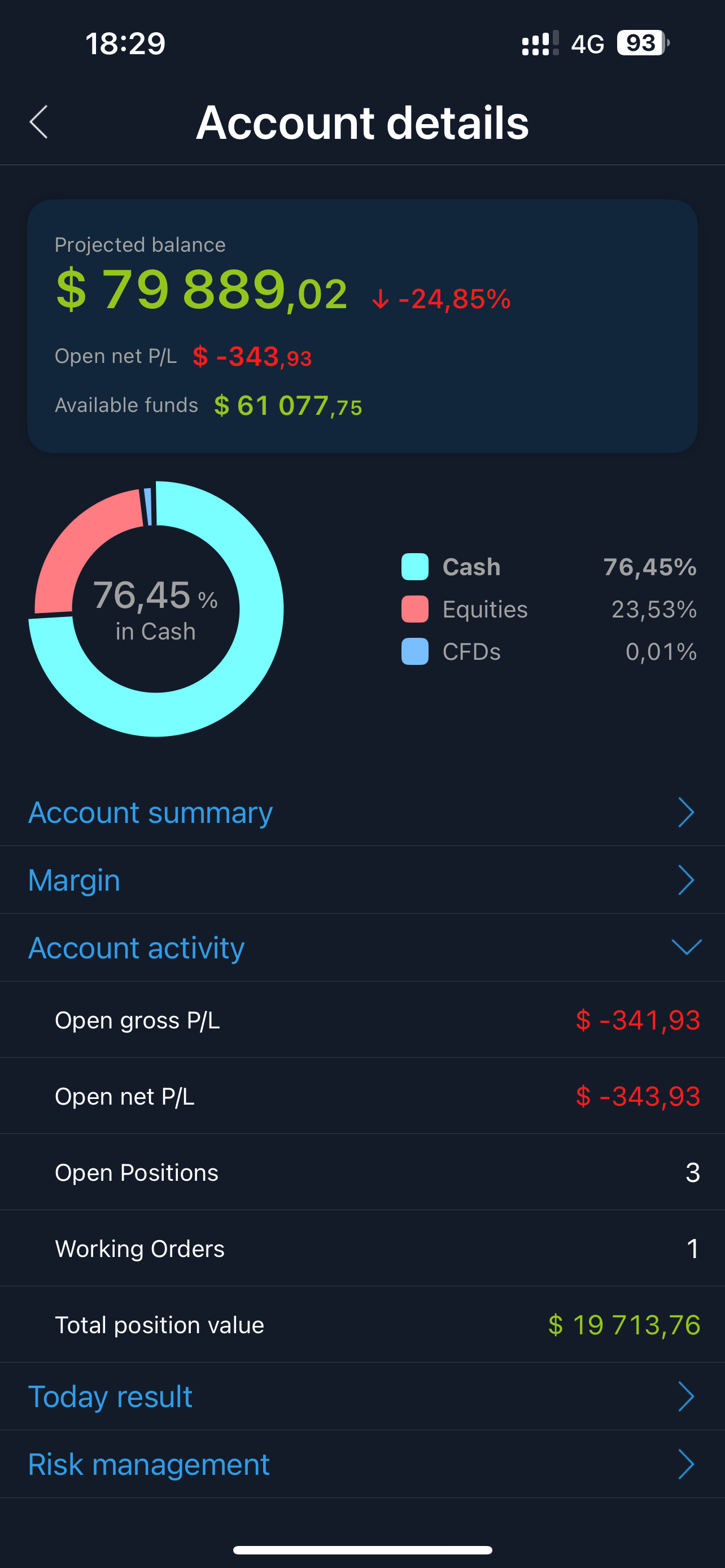 Mobile — Account (dark)